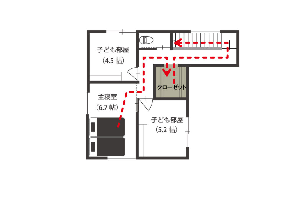 釣り好きが朝早く出かけるのに便利な間取り